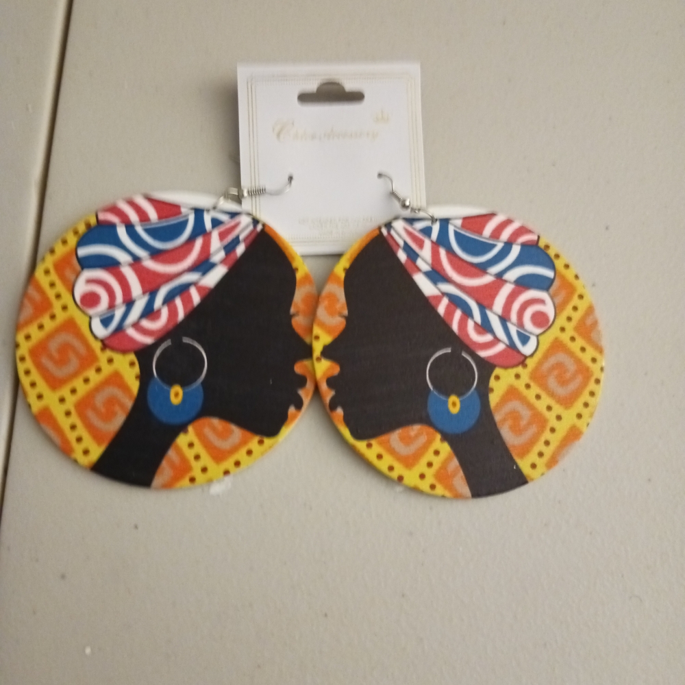 Women’s Multicolor African Print Earrings
